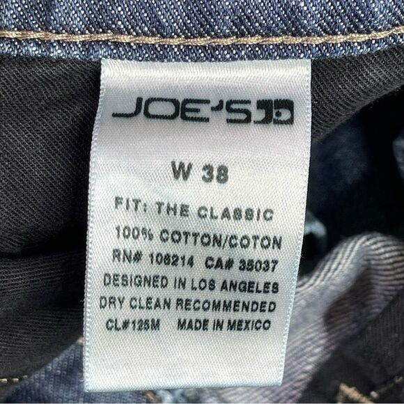 Joe's Gus Jeans Men's 38X31 Blue Classic Fit Straight Mid-Rise Dark Denim - Picture 6 of 13